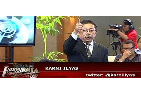 Pembawa acara Indonesia Lawyers Club Karni Ilyas.